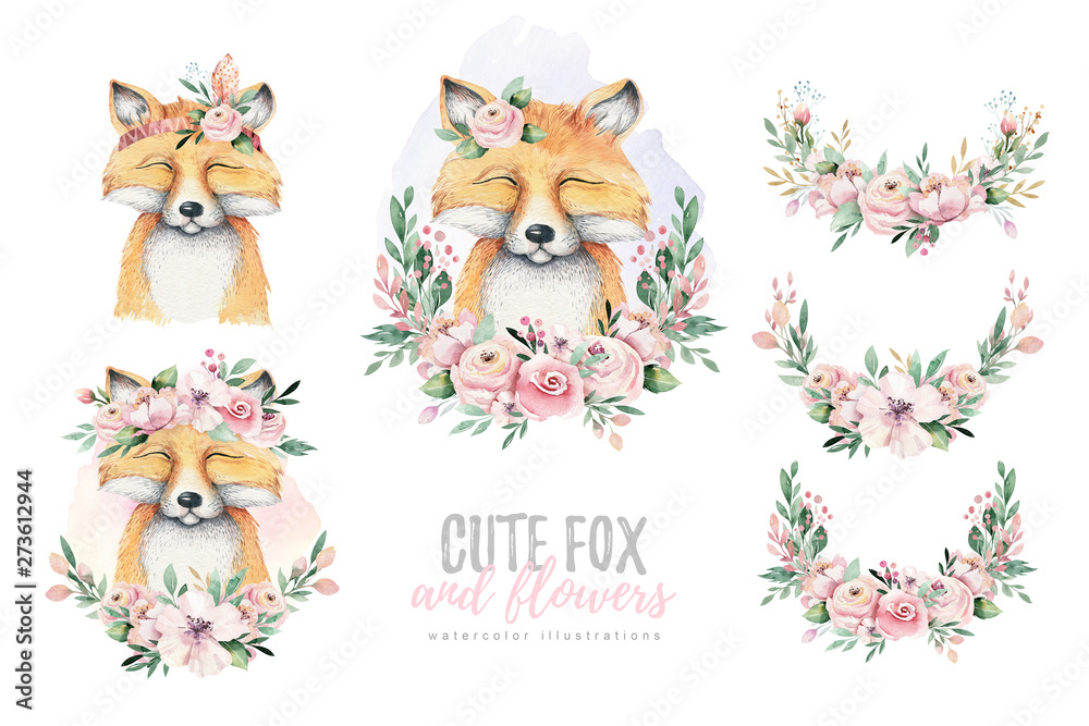 Premium Vector | Hand drawn cute fox illustration design vector