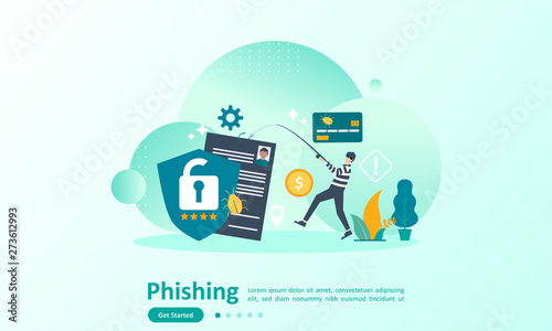 phishing online threat concept, Hacker stealing data account, Suitable for web landing page, ui, mobile app, banner template. Vector Illustration