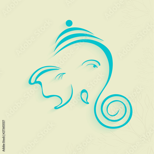 Concept of greeting card for Deepawali with Lord Ganesha.