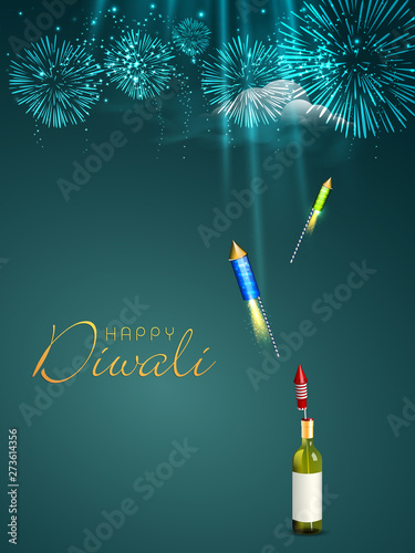 Diwali celebration with exploding firecrackers.