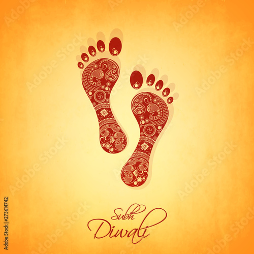 Diwali celebration with Goddess Laxmi footprints.