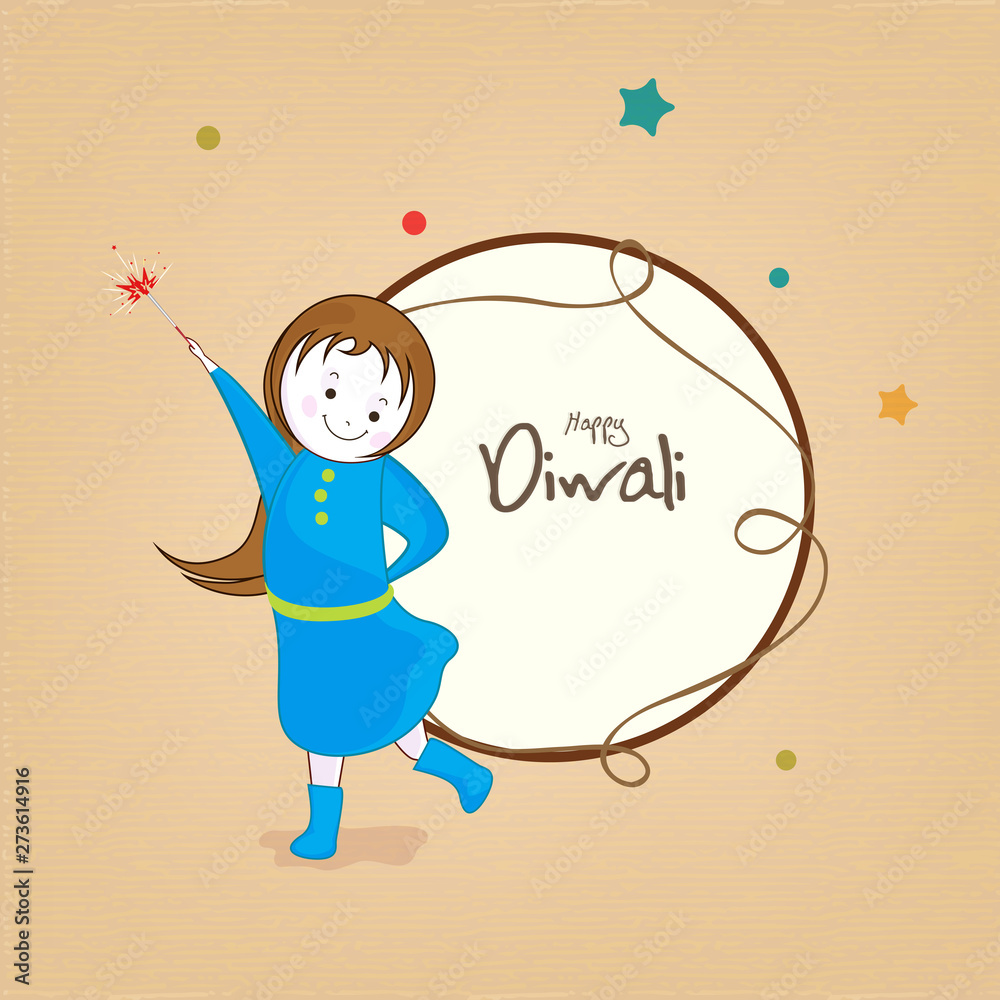 Celebrating diwali a little girl with the crackers. Celebrating diwali a little girl with the crackers.