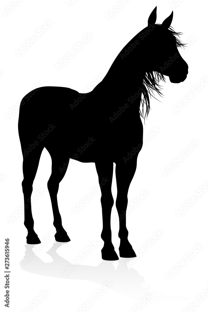 A high quality very detailed horse in silhouette A high quality very detailed horse in silhouette