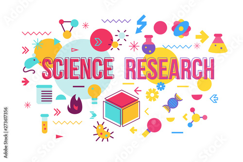 Science experiment word concept banner design