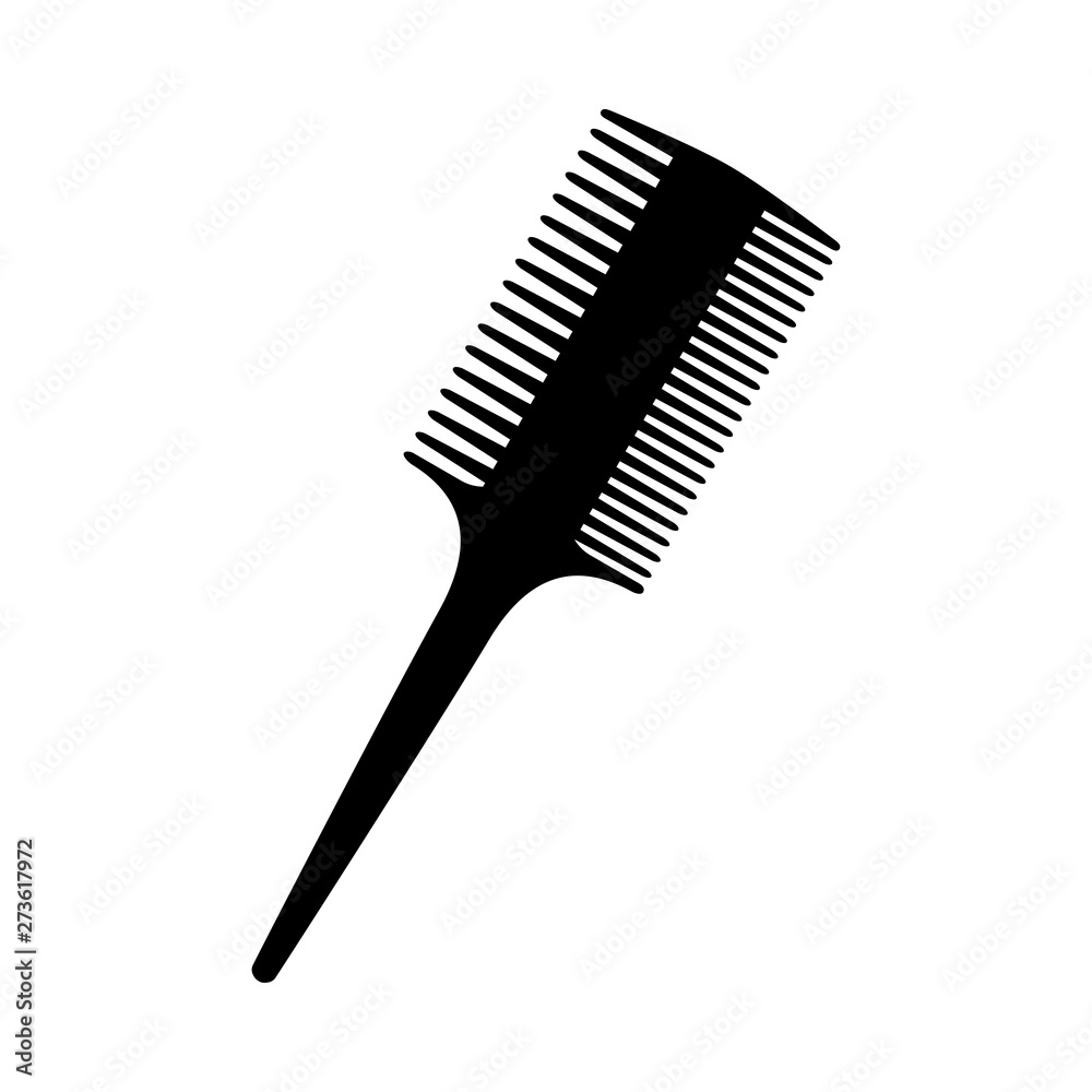 Black and white two side hairbrush silhouette Black and white two side hairbrush silhouette