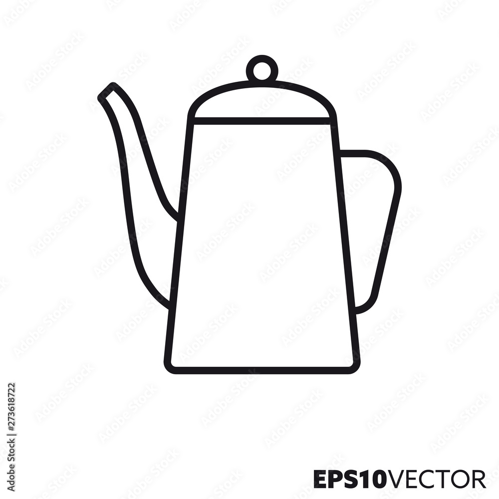 Coffee pot vector line icon Coffee pot vector line icon