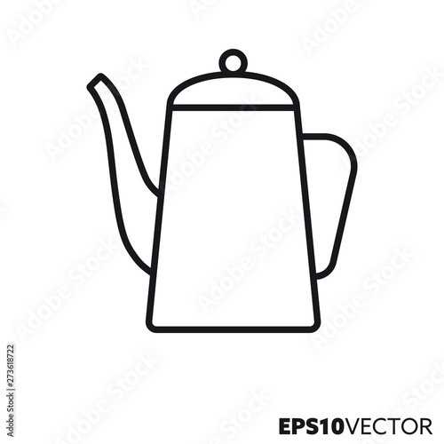 Coffee pot vector line icon