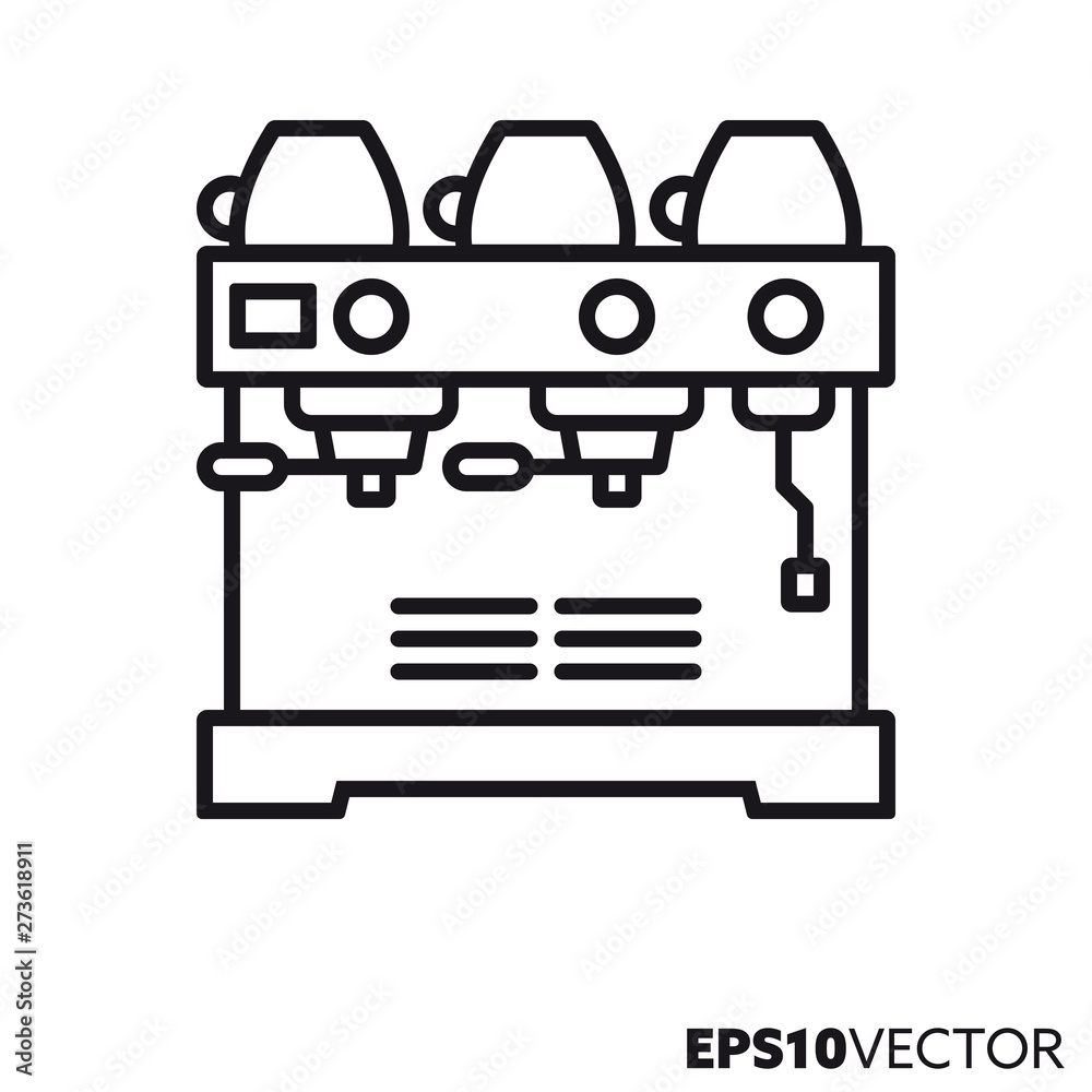 Professional barista coffee machine vector line icon Professional barista coffee machine vector line icon