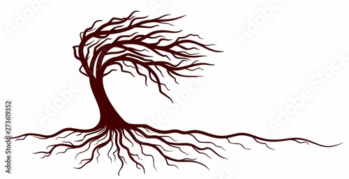 A symbol of a tree with roots.