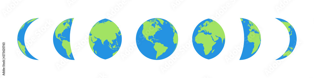 Obraz Color Earth Globes isolated on white background. Earth Globe icons