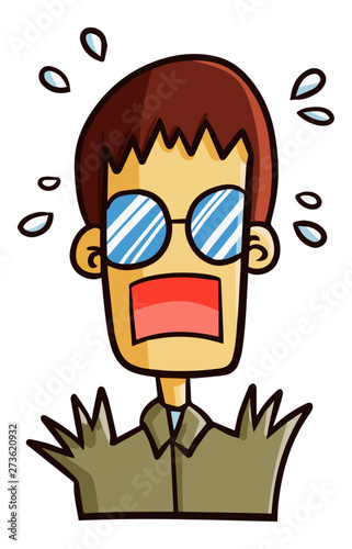 Cute and funny man get suprised