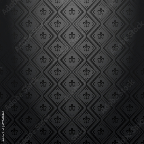 Dark wallpaper background pattern in vintage style, vector image