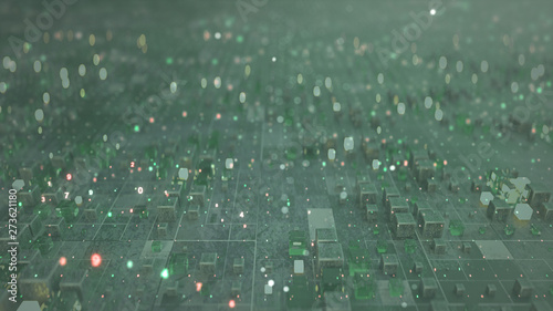 Array of cubes and digital ...