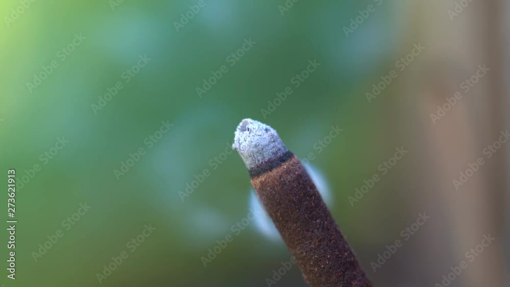 Incense stick burning with smoke, close up . Island Bali, Ubud, Indonesia Incense stick burning with smoke, close up . Island Bali, Ubud, Indonesia