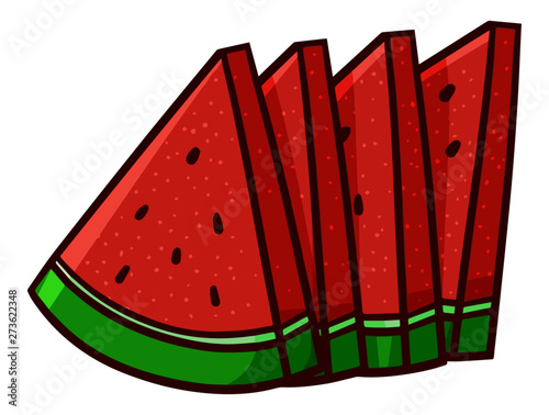 Funny and cute watermelon slices yummy