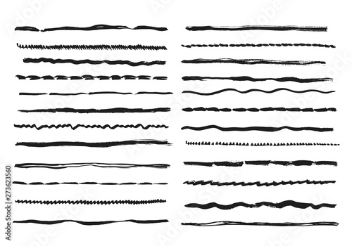 Sketch lines. Pencil textured doodle freehand line strokes chalk scribble black ink line isolated vector set. Illustration of freehand line stripe, graphite drawing creativity