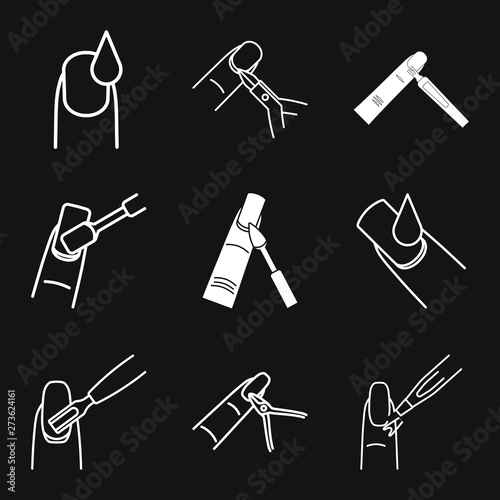 Nail care icon. Pedicure and manicure equipment. Vector illustrations