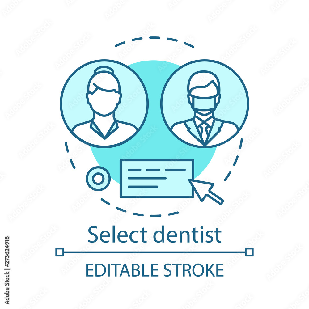 Select dentist vector concept icon
