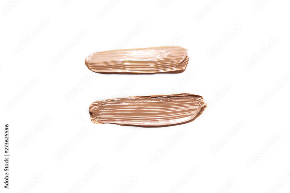 BB, CC, DD beige cream foundation tonal smudge. Concept of make-up and beauty. Face care BB, CC, DD beige cream foundation tonal smudge. Concept of make-up and beauty. Face care