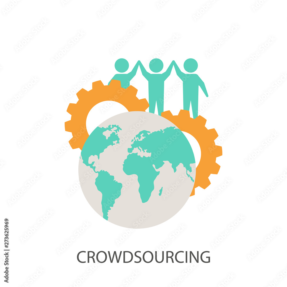 Crowdsourcing vector icon.