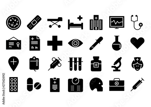 Ambulance Glyph Icon Set