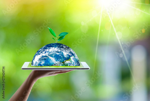 Saving world Ecology concept. Elements of this image furnished by NASA