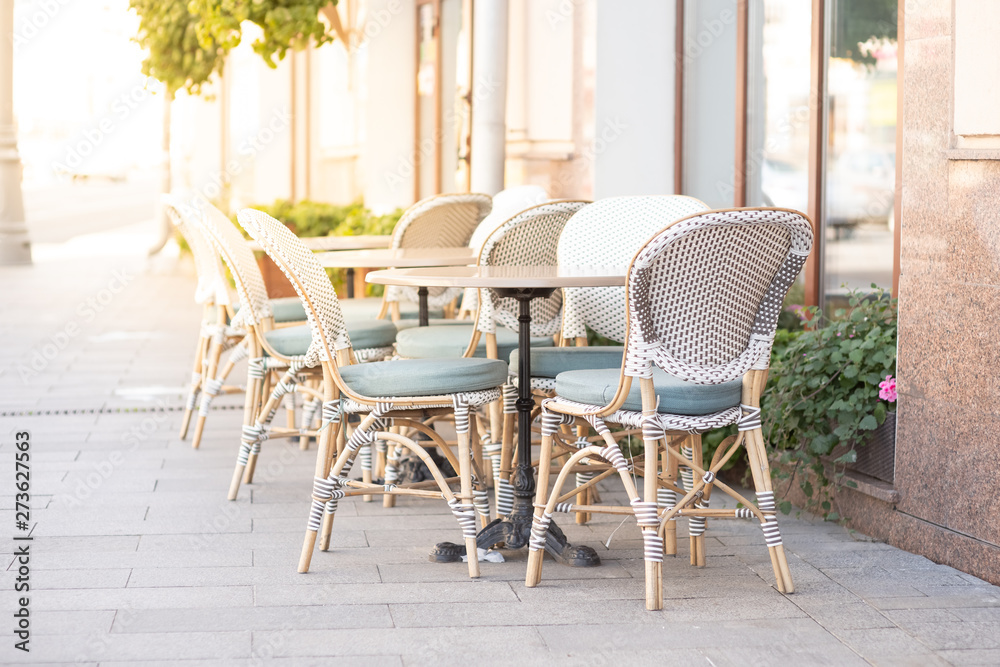 Interior of a summer terrace of restaurant