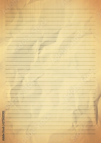 Gold yellow lined paper texture background.