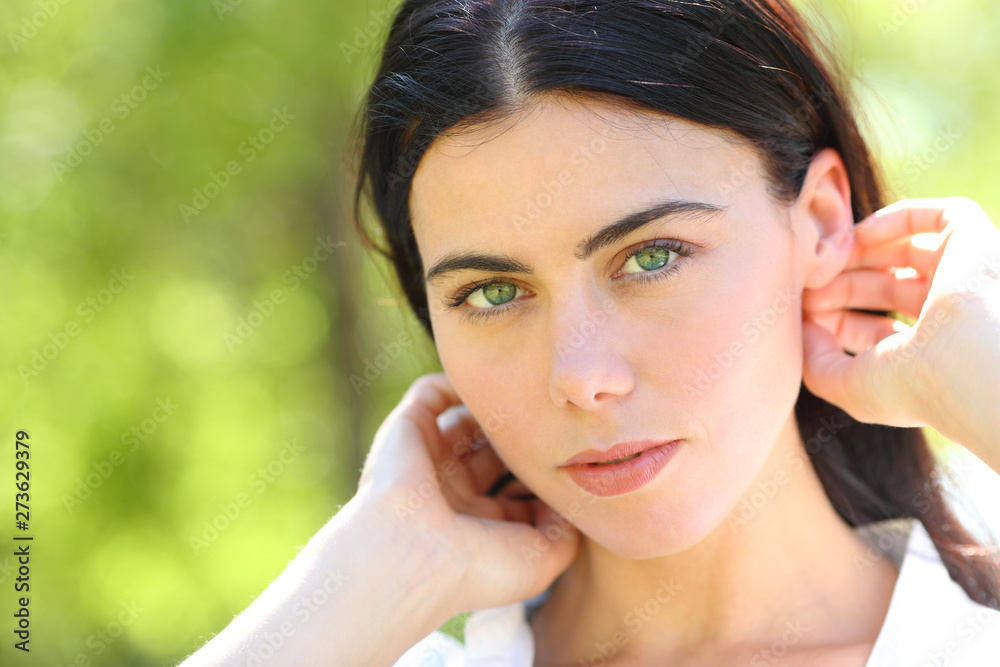 Beauty woman with green eyes looking at you Beauty woman with green eyes looking at you
