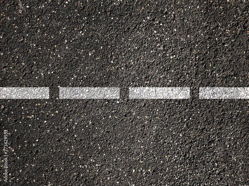 Quadro su tela Asphalt road with dividing white line