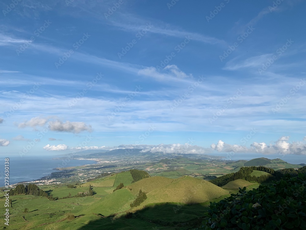 Mountain landscape on São Miguel island, Azores, Portugal Mountain landscape on São Miguel island, Azores, Portugal