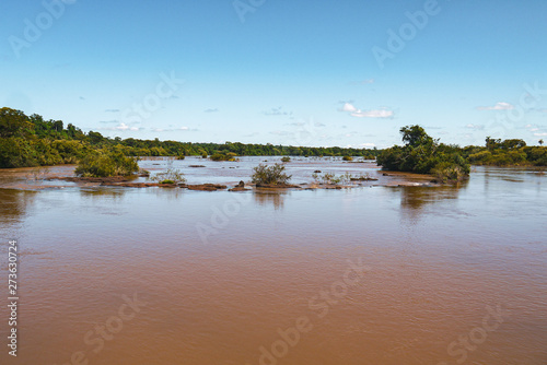 brown muddy water of Amazon river in Brazil