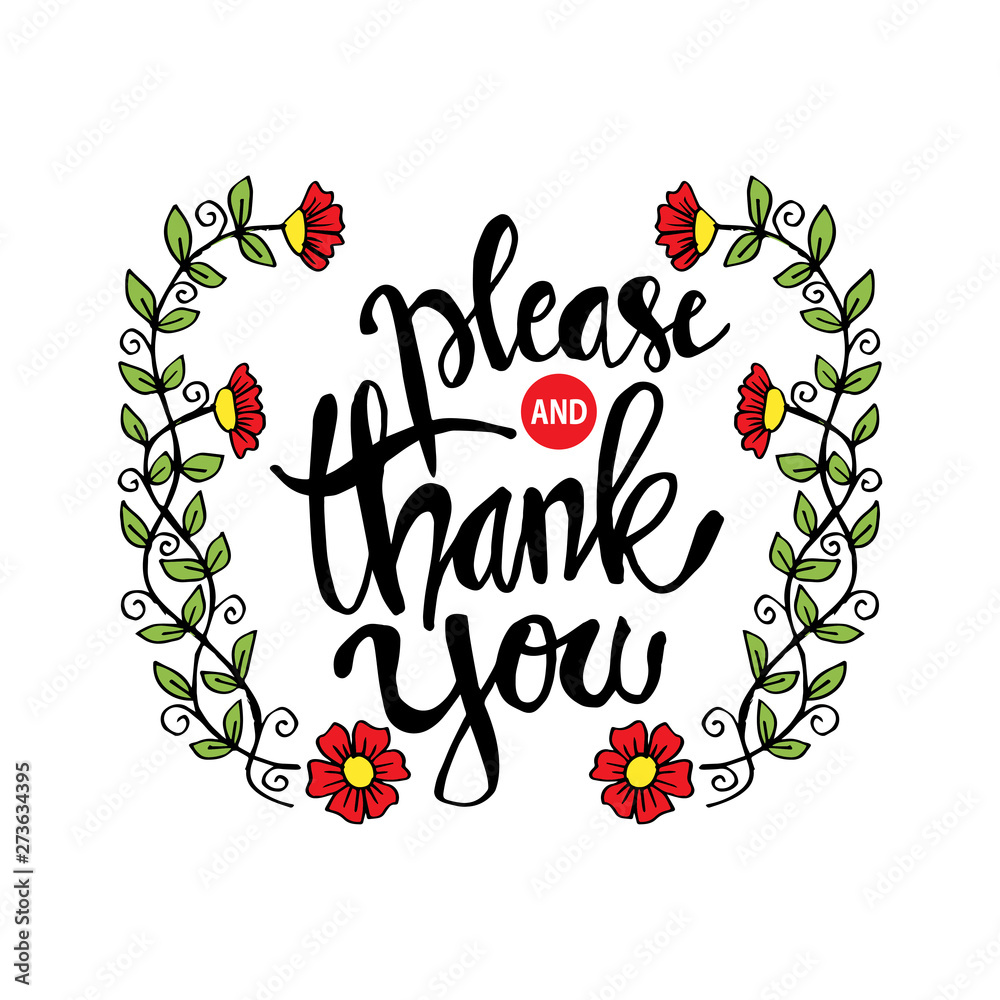 Please and thank you. Hand written lettering. Stock Vector | Adobe Stock