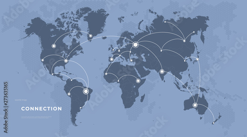 Flight Map, Travel. World map vector