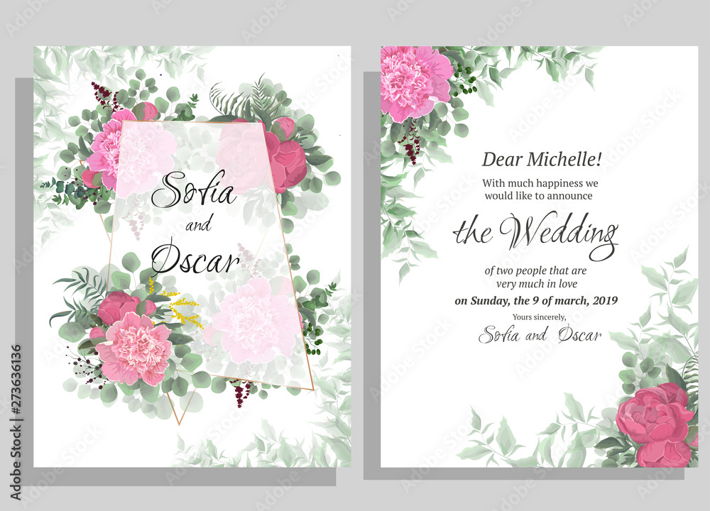 set of business cards with flowers