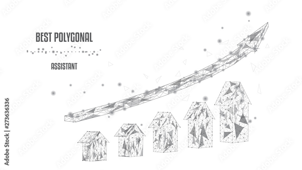 Up grey Arrows in polygonal frame in white background. Concept of success. Economic growth. Analytics. Vector Polygonal black-and-white illustration. Low poly. Place for text.