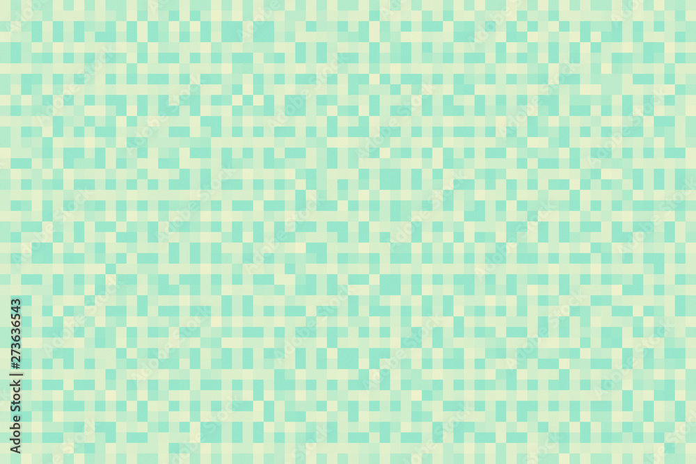 Abstract mint gradient background. Texture with pixel square blocks. Mosaic pattern.