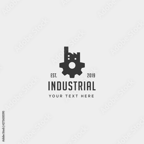 gear factory logo design industrial vector icon element isolated