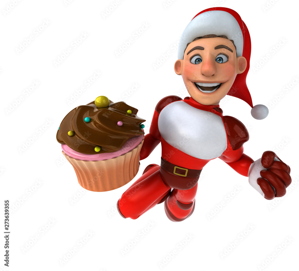 Fun Super Santa Claus - 3D Illustration Fun Super Santa Claus - 3D Illustration