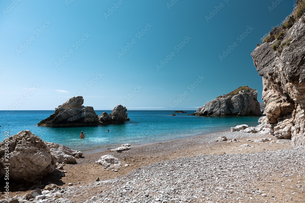 Kaladi beach on island of Kythira, Ionian, Greece Kaladi beach on island of Kythira, Ionian, Greece
