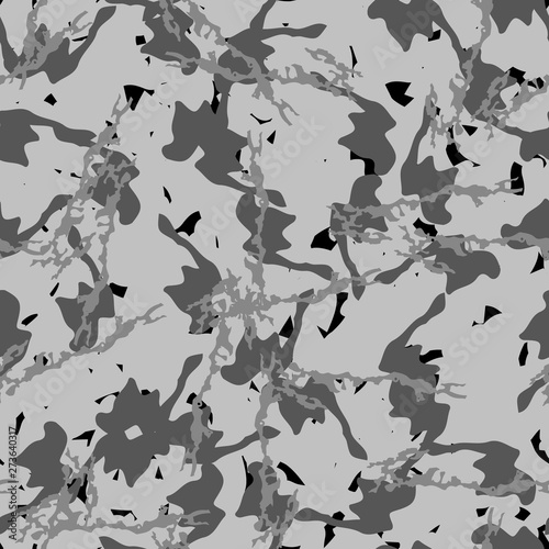 Urban camouflage of various shades of black and grey colors