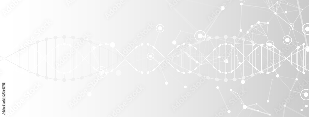 Science template, wallpaper or banner with a DNA molecules. Vector illustration Science template, wallpaper or banner with a DNA molecules. Vector illustration