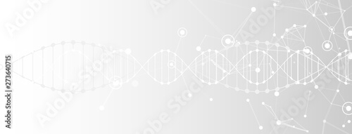 Science template, wallpaper or banner with a DNA molecules. Vector illustration