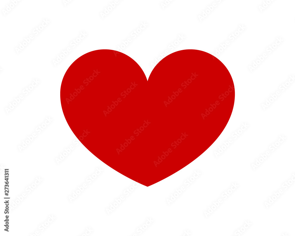 Red shape love heart icon vector isolated on white background. Red shape love heart icon vector isolated on white background.