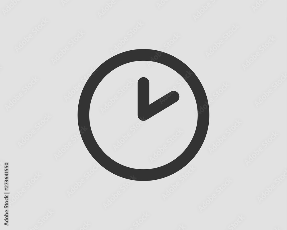 Clock icon vector. Flat design element watch isolated on white background. Clock icon vector. Flat design element watch isolated on white background.