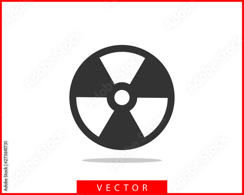 Radiation icon vector. Warning radioactive sign danger symbol.