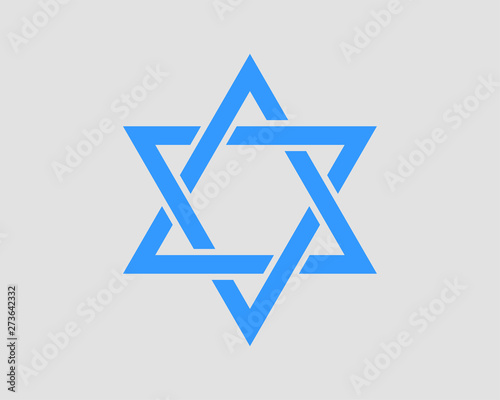 Jewish Star of David icon. Vector six pointed stars symbol.