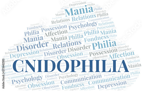 Cnidophilia word cloud. Type of Philia.