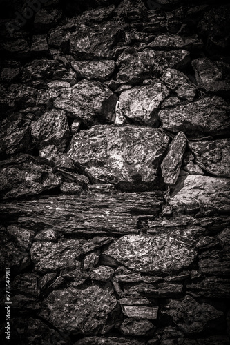 Stone wall, black and white stone wall for backdrop