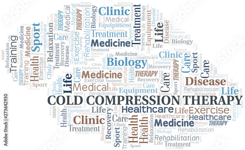 Cold Compression Therapy word cloud. Wordcloud made with text only.